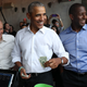 Former U.S. President Barack Obama orders lunch with Florida Democratic gubernatorial candidate Andrew Gillum and U.S. Senator Bill Nelson (D-FL) at the Coyo Taco restaurant on November 02, 2018 in Miami, Florida.